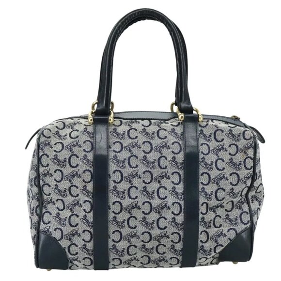 CELINE C Sulky Hand Bag Canvas Navy Auth